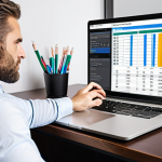 **

A confident professional sitting across a desk from a hiring manager, engaged in a salary negotiation. The scene is bright and professional, with a spreadsheet showing industry salary data visible on the negotiator's laptop. Emphasize preparation and confidence.

**