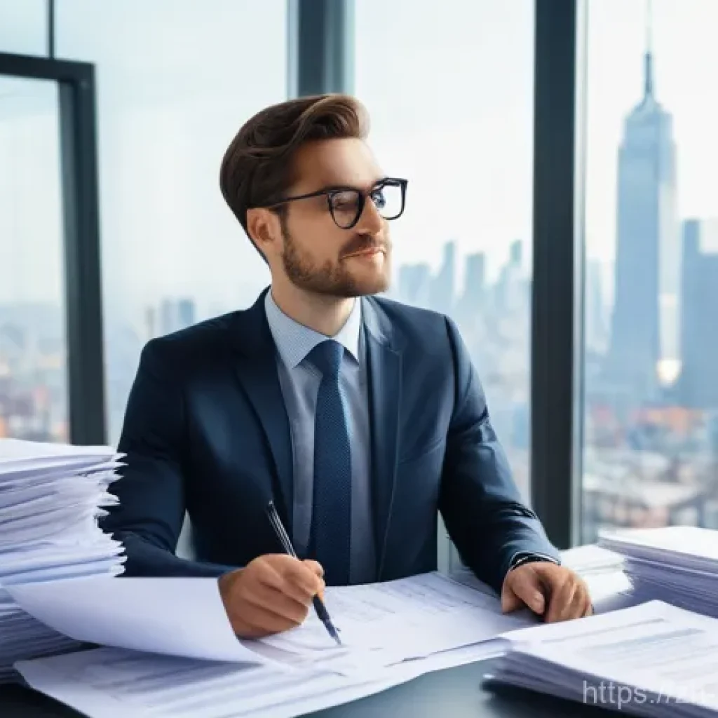 지방행정사 자격증으로 가능한 일들 - **Prompt:** A young professional, looking initially overwhelmed by a pile of complex government appl...